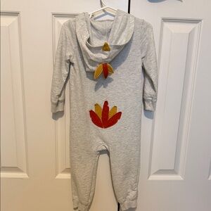 NWT Carter's Light Gray Hooded Turkey One-piece with Zipper Size 24 months
